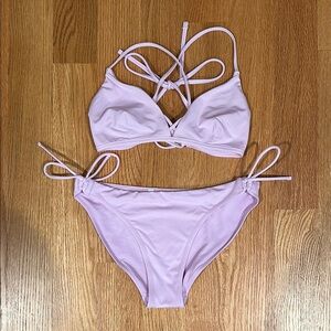 Athleta Lavender Full Coverage Bikini Set - Size Small